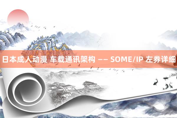 日本成人动漫 车载通讯架构 —— SOME/IP 左券详细