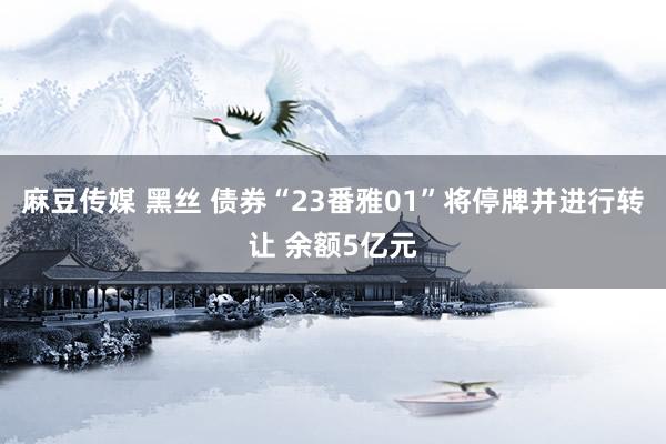 麻豆传媒 黑丝 债券“23番雅01”将停牌并进行转让 余额5亿元